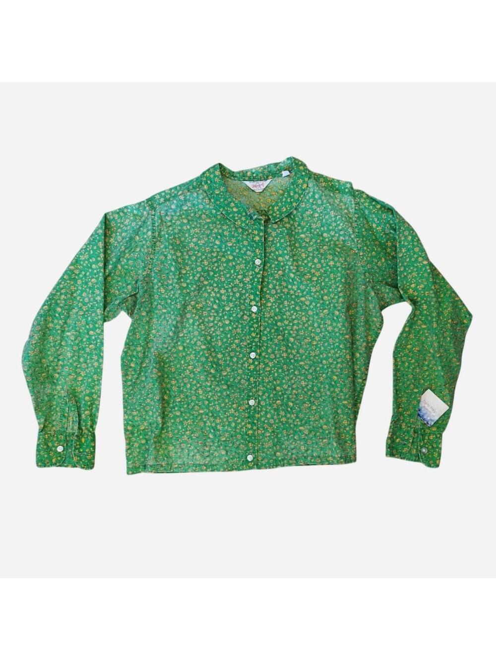 American Vintage Women's Green and Yellow Shirt
